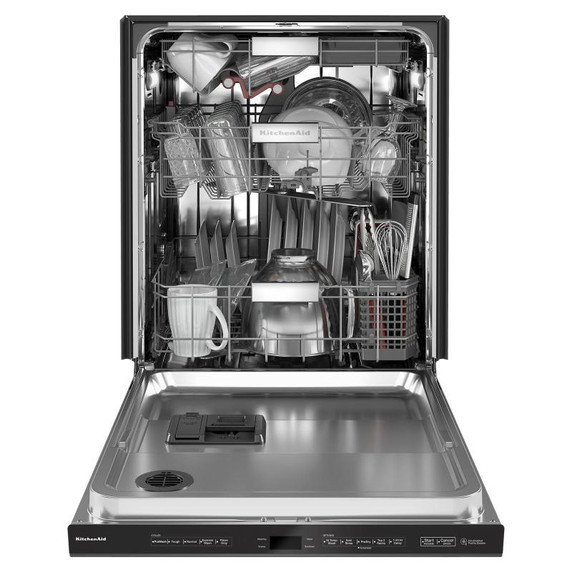 Kitchenaid® 44 dBA Dishwasher with 360° Max Jets™ Third Rack and LED Interior Lighting KDPM804KBS