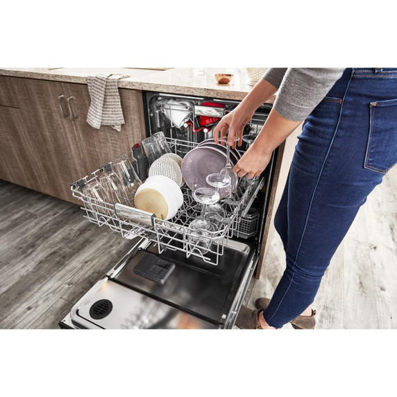 Kitchenaid® 44 dBA Dishwasher with 360° Max Jets™ Third Rack and LED Interior Lighting KDPM804KBS