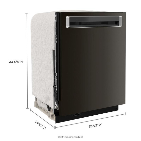 Kitchenaid® 44 dBA Dishwasher with 360° Max Jets™ Third Rack and LED Interior Lighting KDPM804KBS