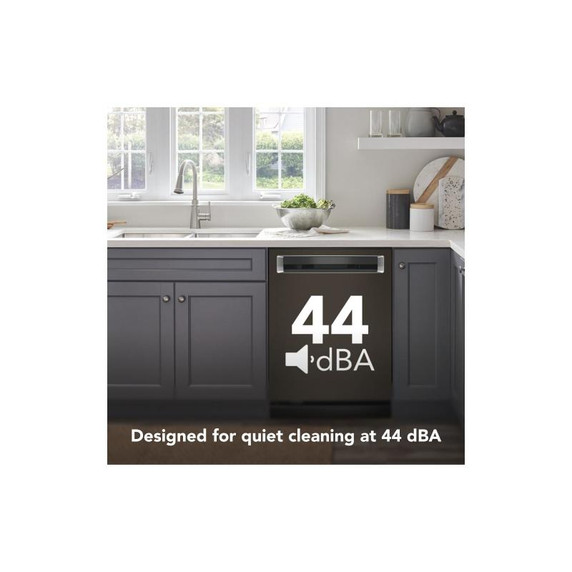 Kitchenaid® 44 dBA Dishwasher with 360° Max Jets™ Third Rack and LED Interior Lighting KDPM804KBS