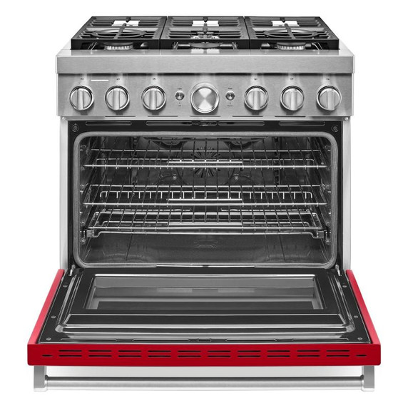 KitchenAid® 36'' Smart Commercial-Style Dual Fuel Range with 6 Burners KFDC506JPA