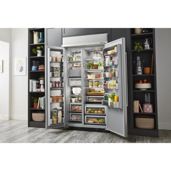 Kitchenaid® 30 Cu. Ft. 48" Built-In Side-by-Side Refrigerator with PrintShield™ Finish KBSN708MPS