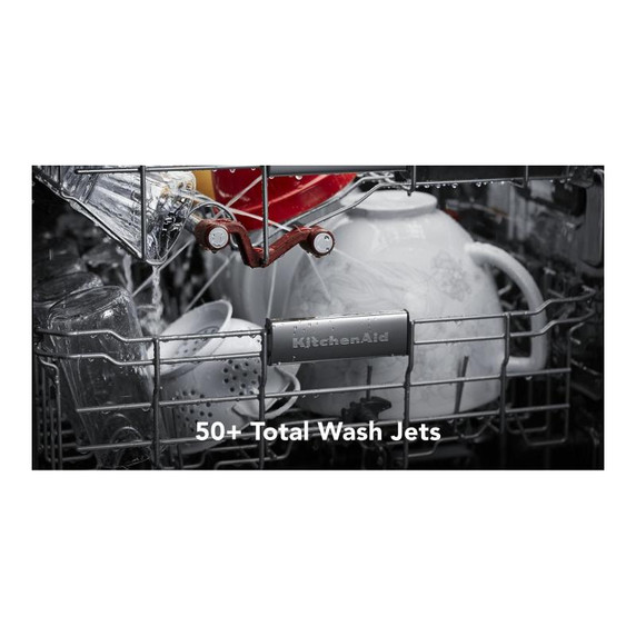 Kitchenaid® 44 dBA Dishwasher with 360° Max Jets™ Third Rack and LED Interior Lighting KDTM804KPS