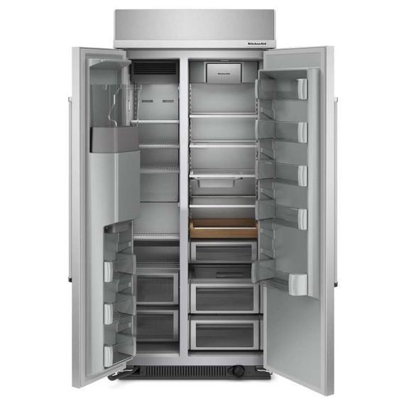 Kitchenaid® 20.8 Cu. Ft. 36" Built-In Side-by-Side Refrigerator with Ice and Water Dispenser KBSD706MPS