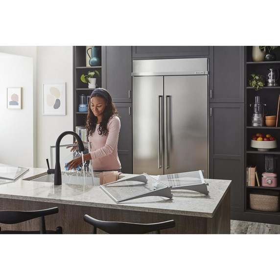 Kitchenaid® 29.4 Cu. Ft. 48" Built-In Side-by-Side Refrigerator with Ice and Water Dispenser KBSD708MPS