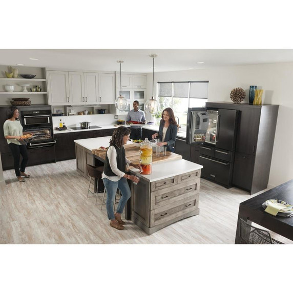 Kitchenaid® 25.8 Cu. Ft. 36" Multi-Door Freestanding Refrigerator with Platinum Interior Design and PrintShield™ Finish KRMF706EBS