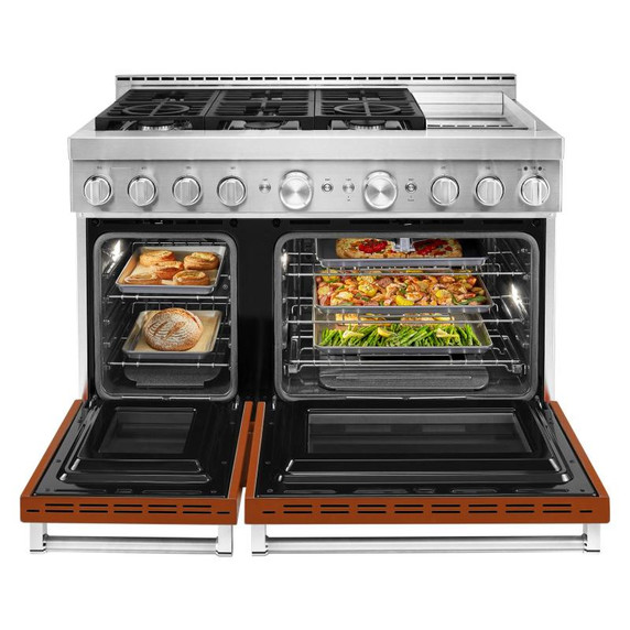 KitchenAid® 48'' Smart Commercial-Style Gas Range with Griddle KFGC558JSC