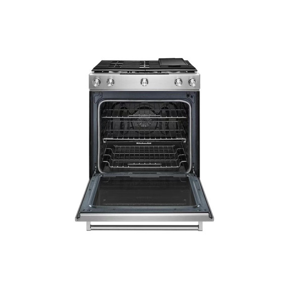 Kitchenaid® 30-Inch 5-Burner Gas Convection Front Control Range KSGG700ESS