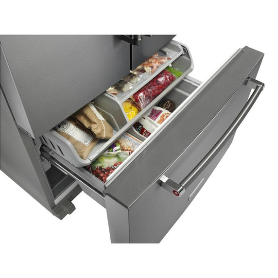 Kitchenaid® 23.8 cu. ft. 36" Counter-Depth French Door Platinum Interior Refrigerator with PrintShield™ Finish KRFC704FPS