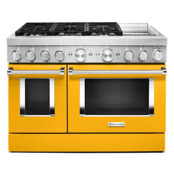 KitchenAid® 48'' Smart Commercial-Style Dual Fuel Range with Griddle KFDC558JYP