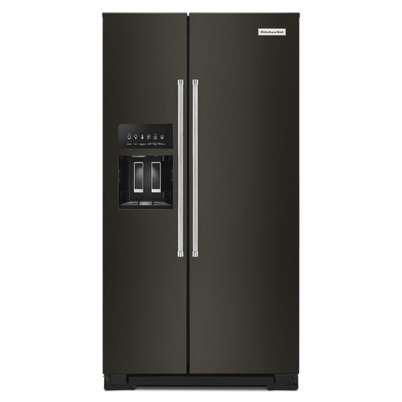 Kitchenaid® 24.8 cu ft. Side-by-Side Refrigerator with Exterior Ice and Water and PrintShield™ Finish KRSF705HBS