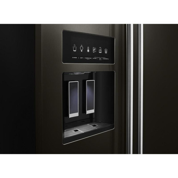 Kitchenaid® 24.8 cu ft. Side-by-Side Refrigerator with Exterior Ice and Water and PrintShield™ Finish KRSF705HBS