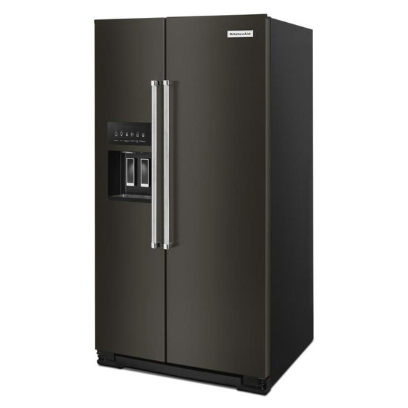 Kitchenaid® 24.8 cu ft. Side-by-Side Refrigerator with Exterior Ice and Water and PrintShield™ Finish KRSF705HBS