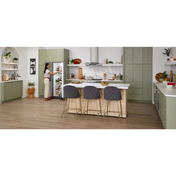Kitchenaid® 24.8 cu ft. Side-by-Side Refrigerator with Exterior Ice and Water and PrintShield™ Finish KRSF705HBS