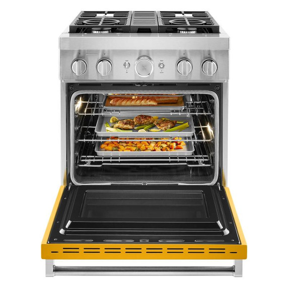 KitchenAid® 30'' Smart Commercial-Style Dual Fuel Range with 4 Burners KFDC500JYP