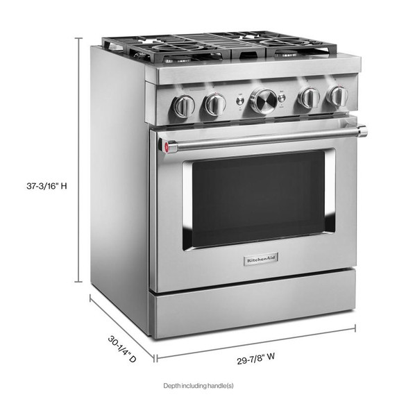 KitchenAid® 30'' Smart Commercial-Style Dual Fuel Range with 4 Burners KFDC500JSS KitchenAid® 30'' Smart Commercial-Style Dual Fuel Range with 4 Burners KFDC500JSS