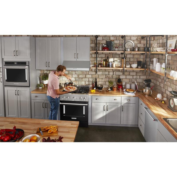 KitchenAid® 30'' Smart Commercial-Style Gas Range with 4 Burners KFGC500JBK