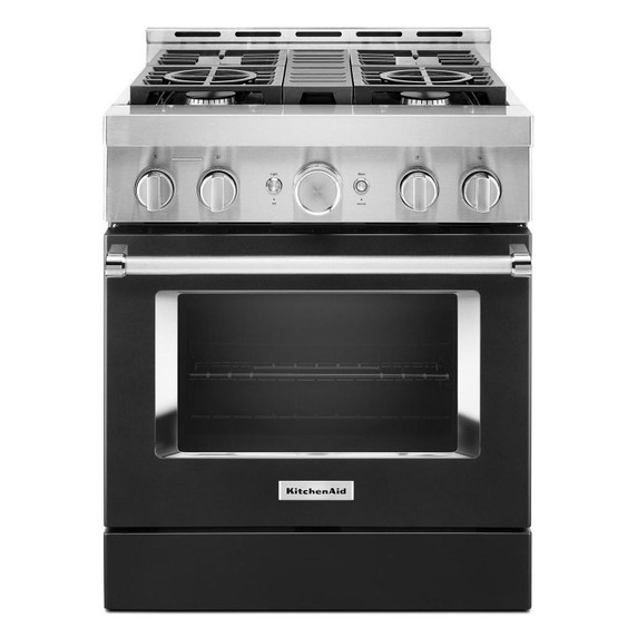 KitchenAid® 30'' Smart Commercial-Style Gas Range with 4 Burners KFGC500JBK