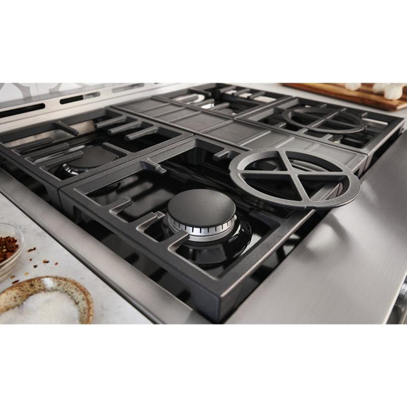 KitchenAid® 30'' Smart Commercial-Style Gas Range with 4 Burners KFGC500JBK