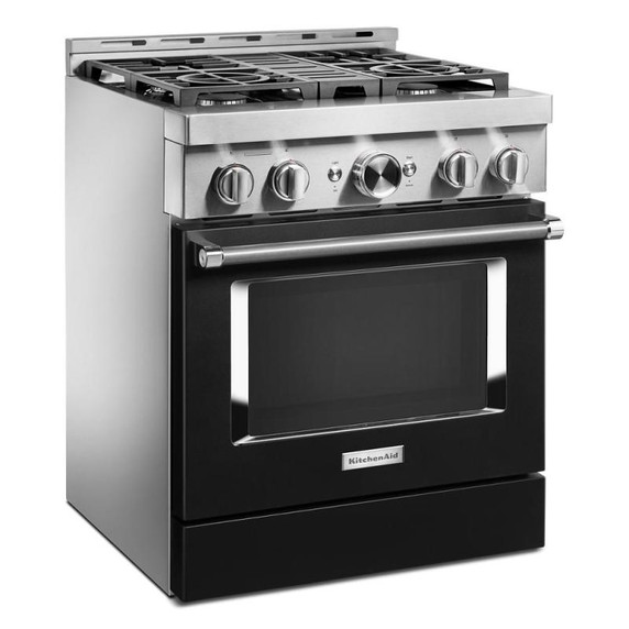 KitchenAid® 30'' Smart Commercial-Style Gas Range with 4 Burners KFGC500JBK