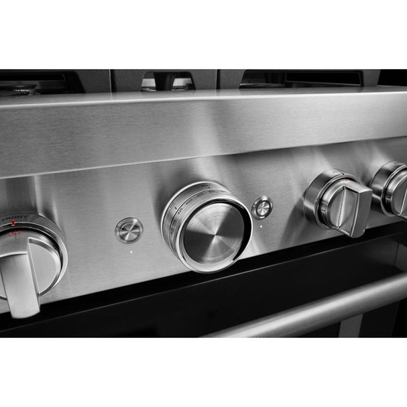 KitchenAid® 30'' Smart Commercial-Style Gas Range with 4 Burners KFGC500JBK