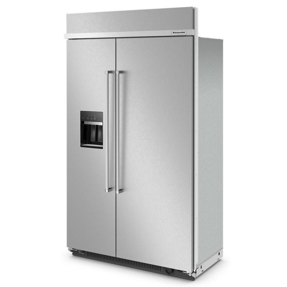 Kitchenaid® 29.4 Cu. Ft. 48" Built-In Side-by-Side Refrigerator with Ice and Water Dispenser KBSD708MSS