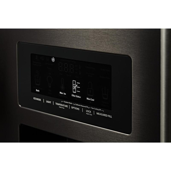 Kitchenaid® 26.8 Cu. Ft. Standard-Depth French Door Refrigerator with Exterior Ice and Water Dispenser KRFF577KBS