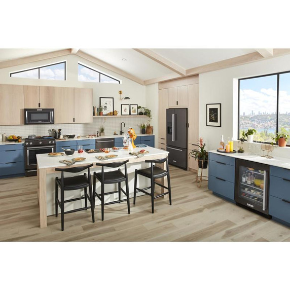 Kitchenaid® 26.8 Cu. Ft. Standard-Depth French Door Refrigerator with Exterior Ice and Water Dispenser KRFF577KBS