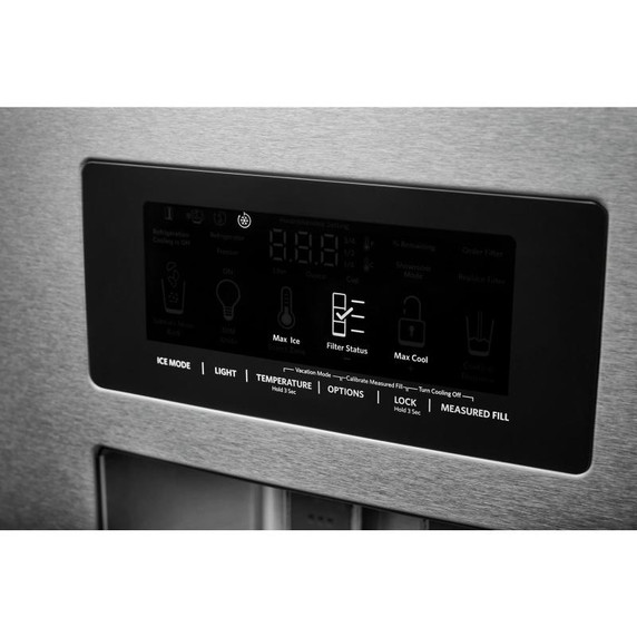 Kitchenaid® 26.8 Cu. Ft. Standard-Depth French Door Refrigerator with Exterior Ice and Water Dispenser KRFF577KPS