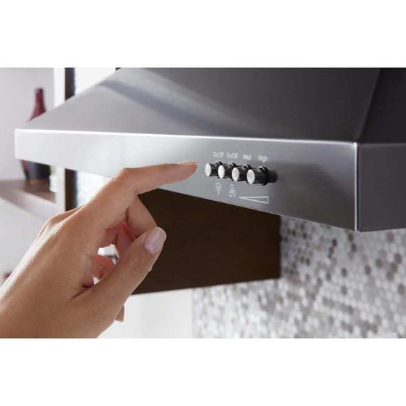 Whirlpool® 30" Contemporary Black Stainless Wall Mount Range Hood WVW53UC0HV