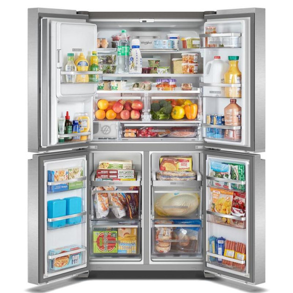 Whirlpool® 36-Inch Counter Depth 4 Door Refrigerator with Ice Maker in Door WRQC7836RZ