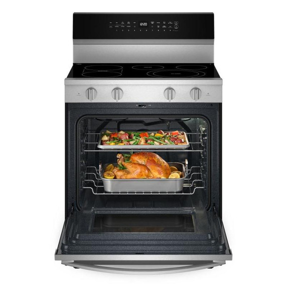 Whirlpool® 30-inch Smart Electric Range with  True Convection, No Preheat Air Fry, WipeClean™ Coating, Steam/Self Cleaning, Rapid Preheat 5.3 CuFt Capacity YWFES7530RZ