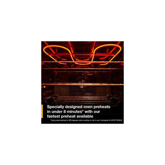 Whirlpool® 30-inch Smart Gas Range with True Convection, Steam/Self Cleaning, Rapid Preheat 5.3 CuFt Capacity WFGS7530RB