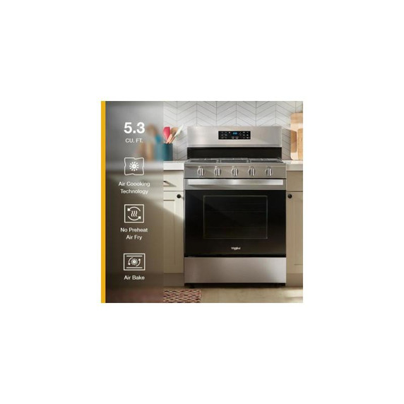 Whirlpool® 30-inch Energy Star Electric Range with Air Cooking Technology, No Preheat Air Fry and Air Baking and Self Clean YWFES5030RZ