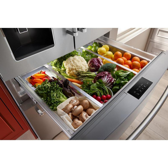 Kitchenaid® 26.2 Cu. Ft. Multi-Door French Door Refrigerator with Platinum Interior KRMF536RPS Kitchenaid® 26.2 Cu. Ft. Multi-Door French Door Refrigerator with Platinum Interior KRMF536RPS