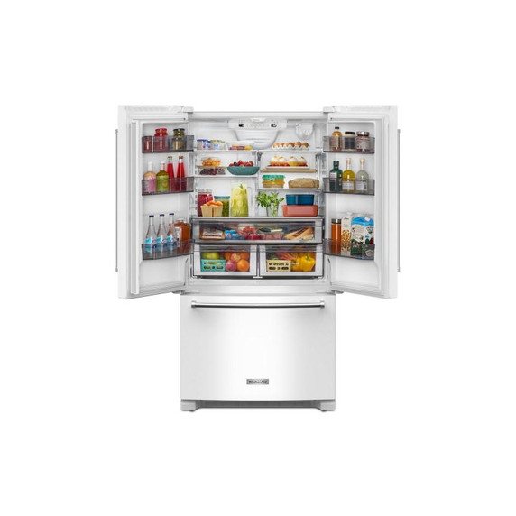 Kitchenaid® 20 cu. ft. 36-Inch Width Counter-Depth French Door Refrigerator with Interior Dispense KRFC136RWH