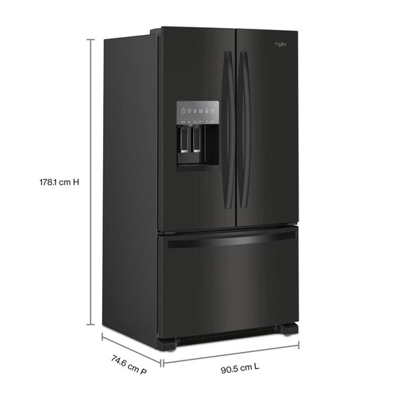Whirlpool® 36-Inch Wide French Door Bottom Mount Refrigerator - 25 cu. ft. WRFF3436RB