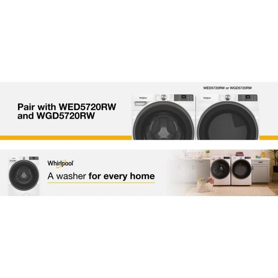 Whirlpool® 5.2 cu. ft. I.E.C. Smart Front Load ENERGY STAR® Certified Washer with FreshFlow™ Vent System WFW5720RW