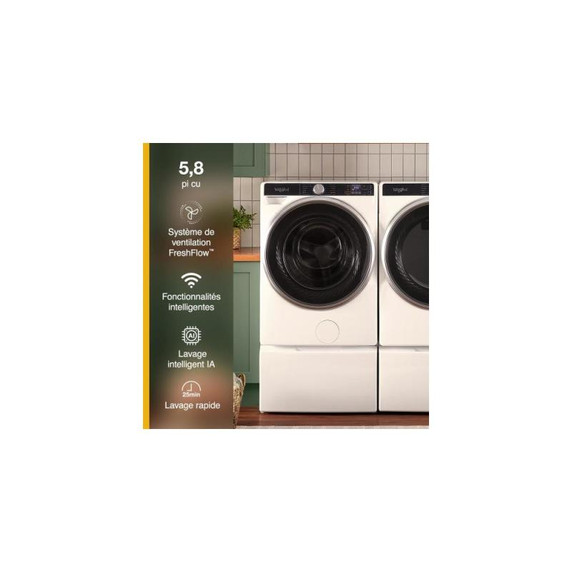 Whirlpool® 5.8 cu. ft. I.E.C. Smart Front Load ENERGY STAR® Certified Washer with FreshFlow™ Vent System and Intelligent Wash WFW6720RW