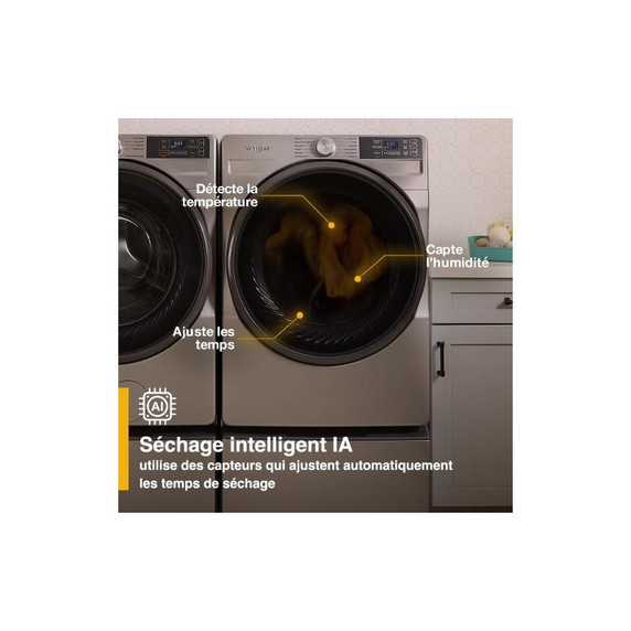 Whirlpool® 7.4 cu. ft. Smart Front Load ENERGY STAR® Electric Dryer with Wrinkle Shield™ Option YWED5720RR Whirlpool® 7.4 cu. ft. Smart Front Load ENERGY STAR® Electric Dryer with Wrinkle Shield™ Option YWED5720RR