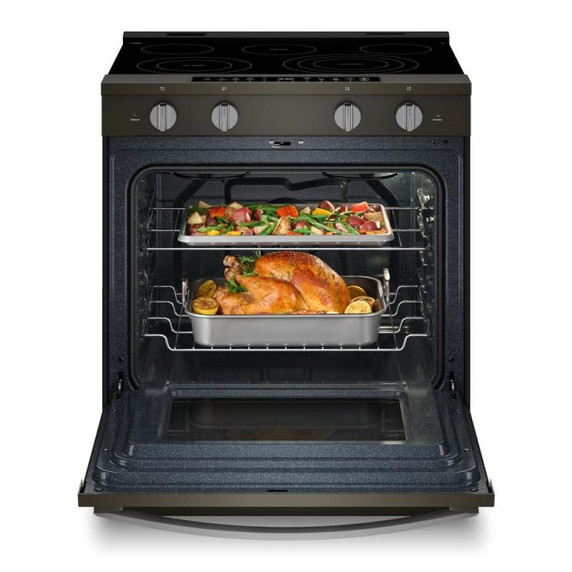 Whirlpool® 30-inch Smart Slide in Electric Range with True Convection, No Preheat Air Fry, WipeClean™ Coating, Steam/Self Clean and High Speed Preheat YWSES7530RV