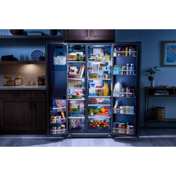 Maytag® 36-inch Wide Full-Depth Side-by-Side Refrigerator with Arctic Blue Interior - 28.3 Cu. Ft. MRSF6636RZ