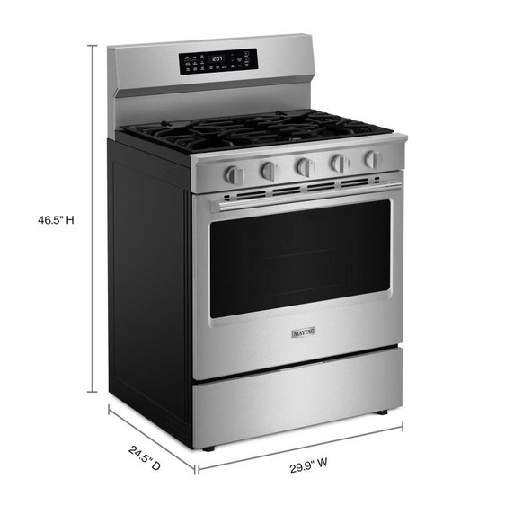 Maytag® 30-Inch Wide Freestanding Gas Range with Grill Mode and No Preheat Air Fry - 5.0 Cu. Ft. MFGS7030SZ
