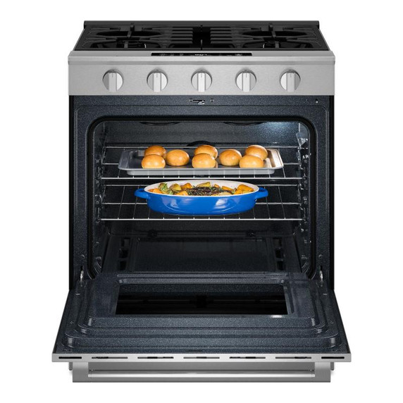 Maytag® 30-Inch Wide Slide-In Gas Range with Grill Mode and No Preheat Air Fry - 5.0 Cu. Ft. MSGS7030SZ