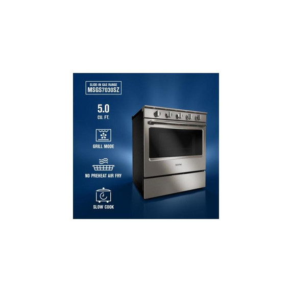 Maytag® 30-Inch Wide Slide-In Gas Range with Grill Mode and No Preheat Air Fry - 5.0 Cu. Ft. MSGS7030SZ
