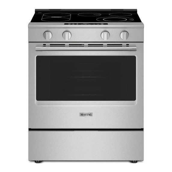 Maytag® 30-Inch Wide Slide-In Electric Range with Grill Mode and No Preheat Air Fry - 5.3 Cu. Ft. YMSES7030SZ Maytag® 30-Inch Wide Slide-In Electric Range with Grill Mode and No Preheat Air Fry - 5.3 Cu. Ft. YMSES7030SZ