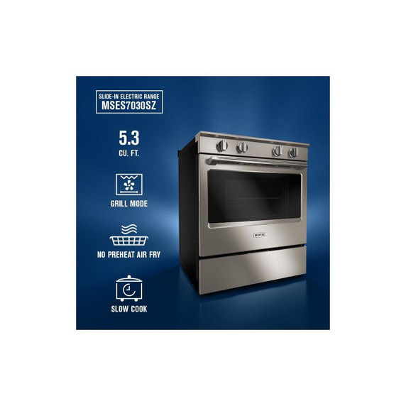 Maytag® 30-Inch Wide Slide-In Electric Range with Grill Mode and No Preheat Air Fry - 5.3 Cu. Ft. YMSES7030SZ
