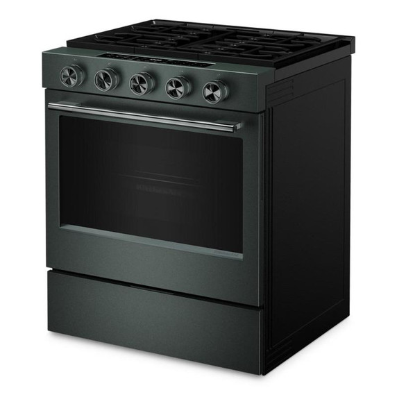 Kitchenaid® 5.0 Cu. Ft. Smart Slide-in Gas Range with Convection Cooking Modes and 2-in-1 Burner KSGS530SJP
