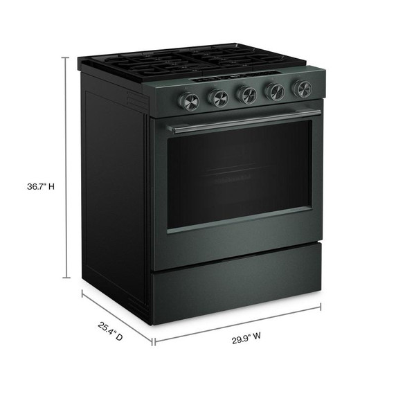 Kitchenaid® 5.0 Cu. Ft. Smart Slide-in Gas Range with Convection Cooking Modes and 2-in-1 Burner KSGS530SJP