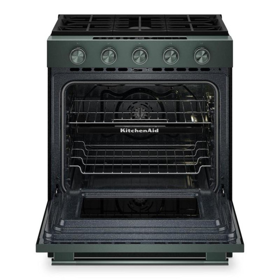 Kitchenaid® 5.0 Cu. Ft. Smart Slide-in Gas Range with Convection Cooking Modes and 2-in-1 Burner KSGS530SJP